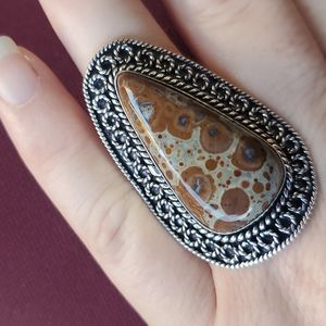 New Asteroid Jasper Silver Ring.